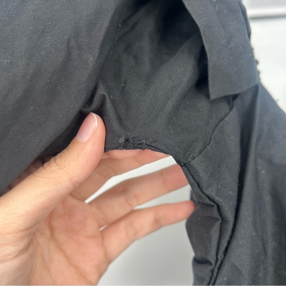 House of CB Floriana Black Ruched Ruffle Tie Front Formal Mini Dress Small - Picture 6 of 8